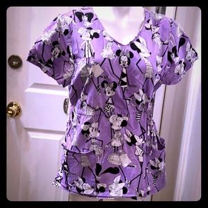 Disney fashionable Minnie Mouse scrub top